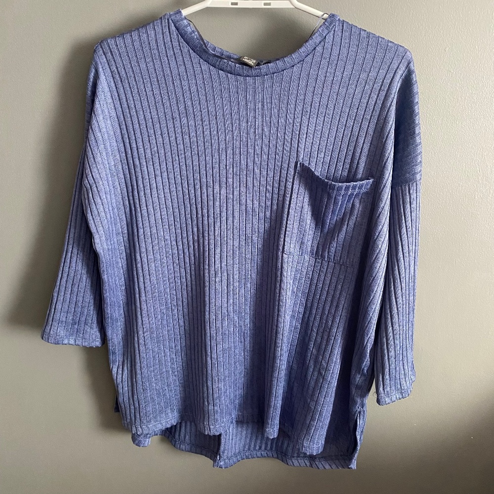 Primary | Drop Shoulder Blue Shirt with pocket